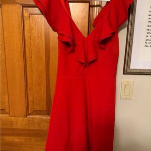 Lulu's Vibrant Red Backless Dress